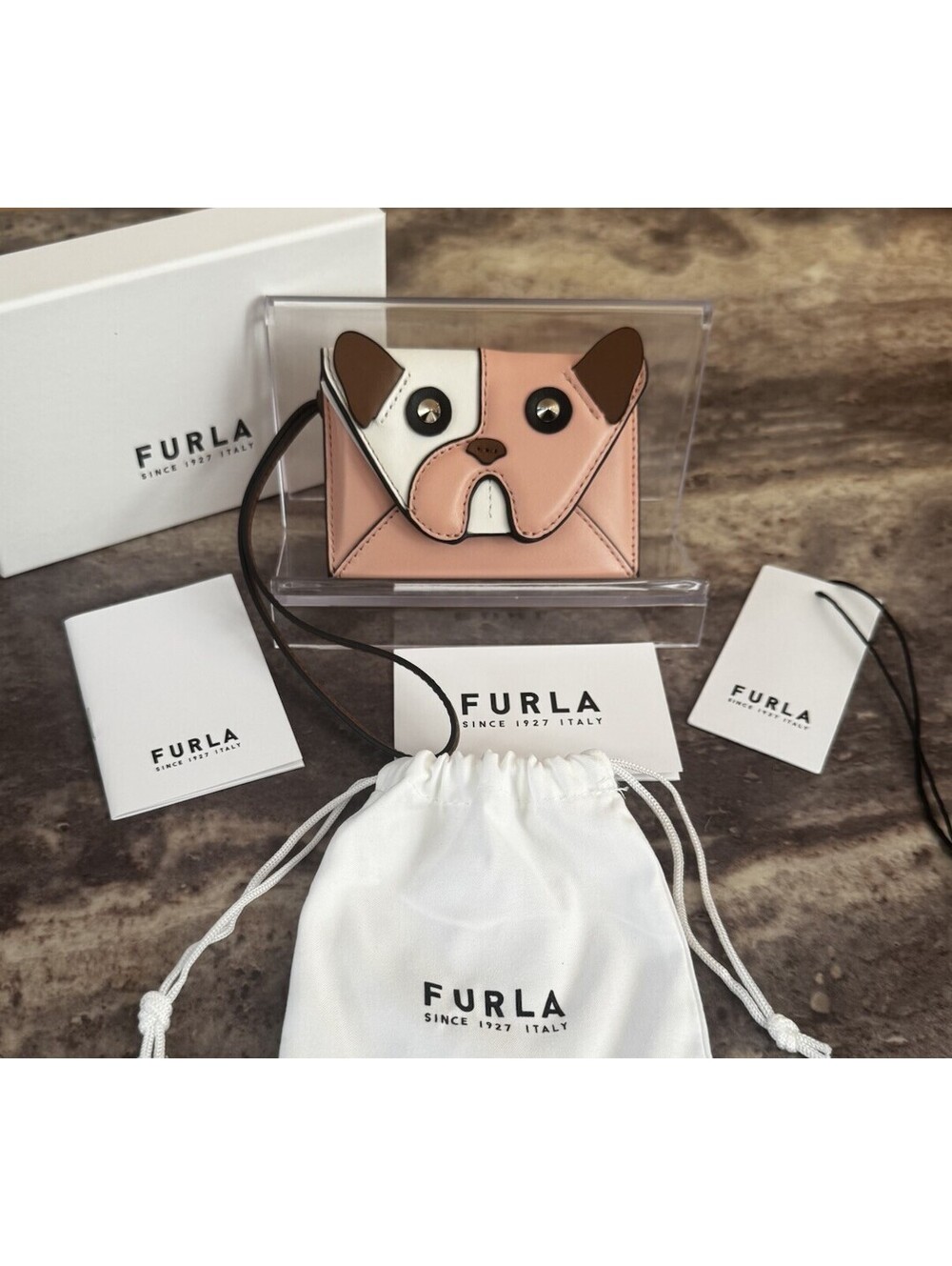 Furla Allegra French Bulldog Frenchie Card Wallet Toni Pesca